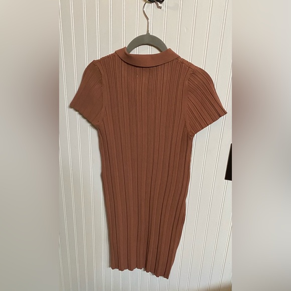 NWT LITA BY CIARA RIB COTTON BLEND POLO MINIDRESS IN CINNAMON SIZE LARGE - Picture 5 of 11
